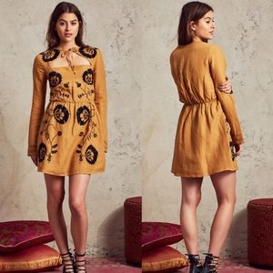 Tularosa Embroidered Linen Blend Dress Size Small